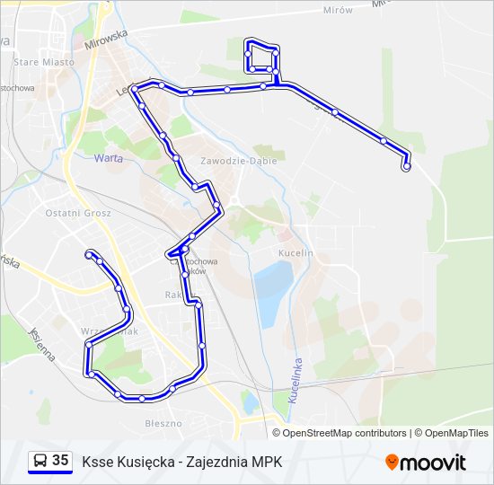 35 bus Line Map