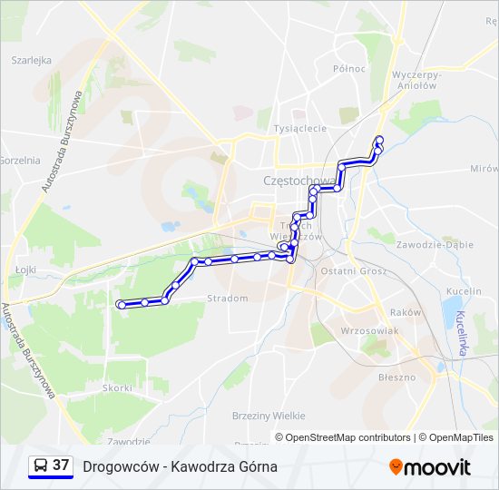 37 bus Line Map