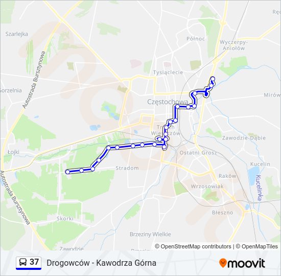 Автобус 37: карта маршрута
