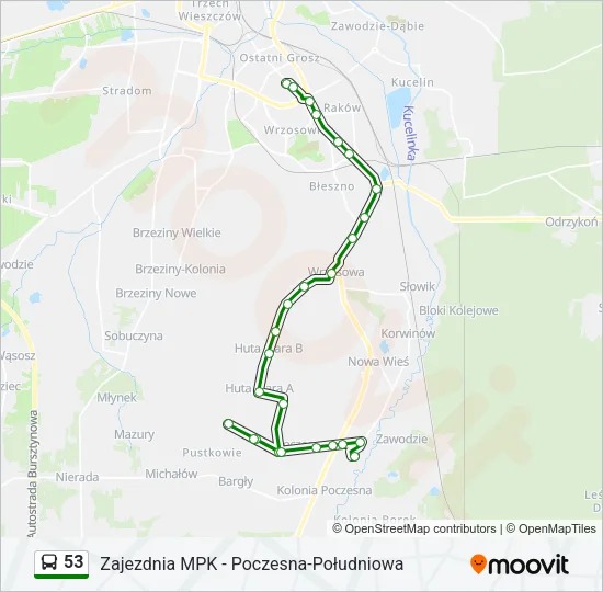 53 Bus Line Map