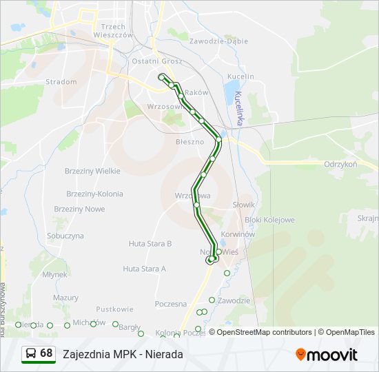 68 bus Line Map