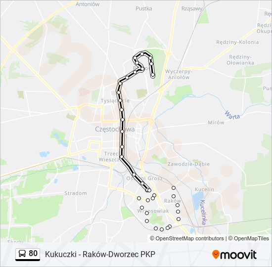 80 bus Line Map