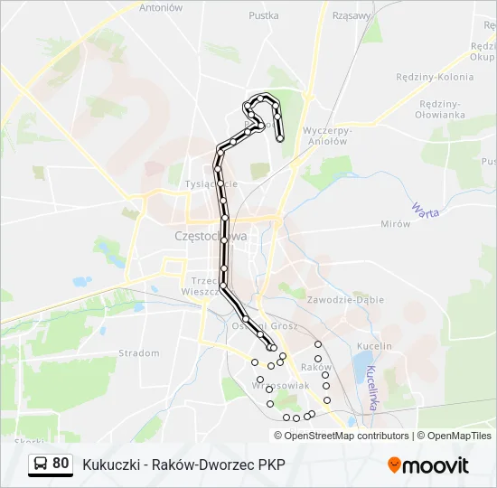Автобус 80: карта маршрута