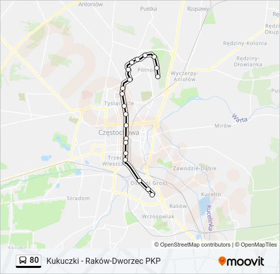 80 bus Line Map