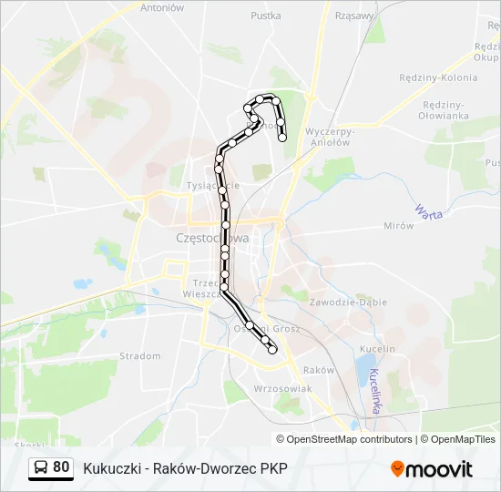 Автобус 80: карта маршрута