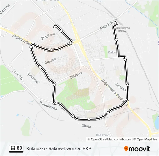 Автобус 80: карта маршрута