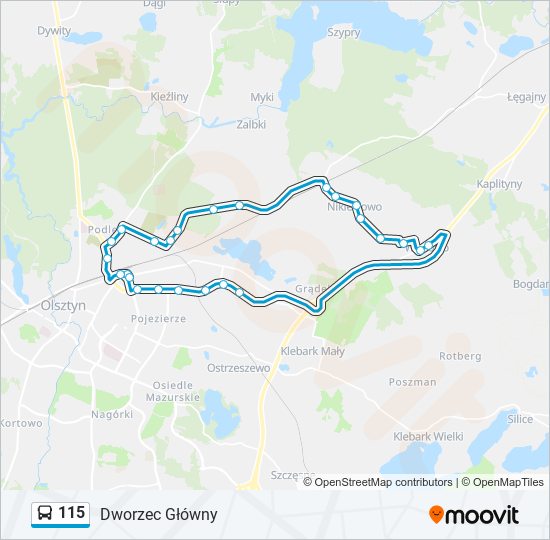 115 bus Line Map