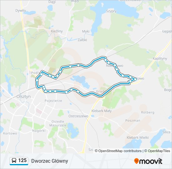 125 bus Line Map