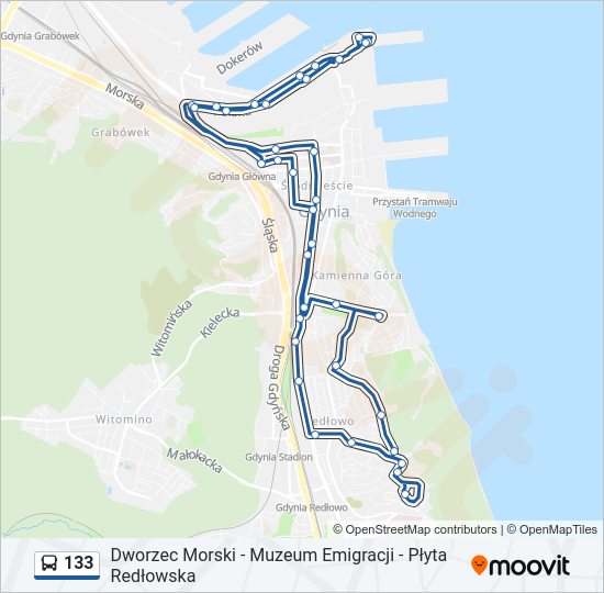 133 bus Line Map