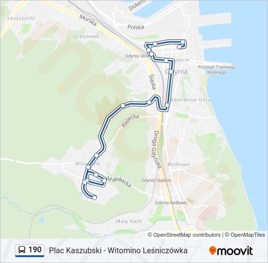 190 bus Line Map