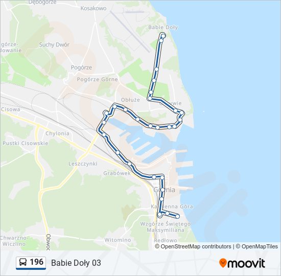 196 bus Line Map