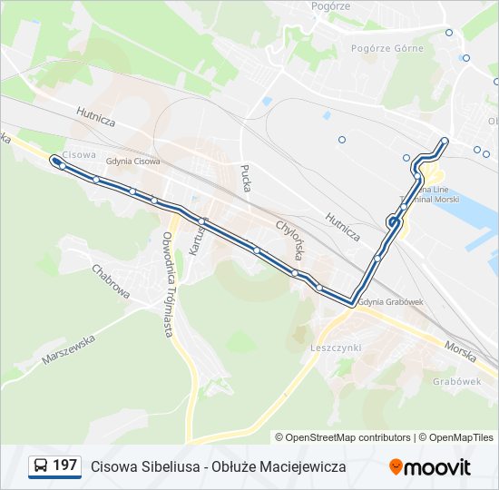 197 bus Line Map