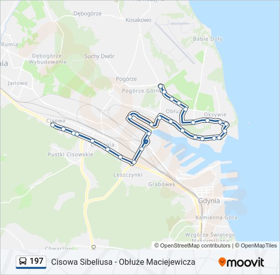 197 bus Line Map