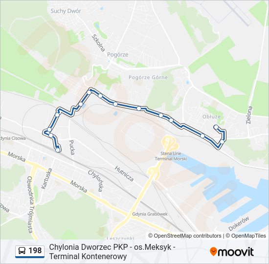 198 bus Line Map