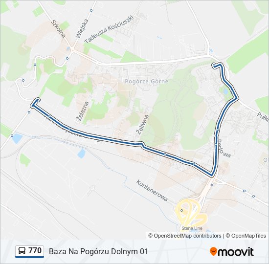 Mapa linii autobus 770