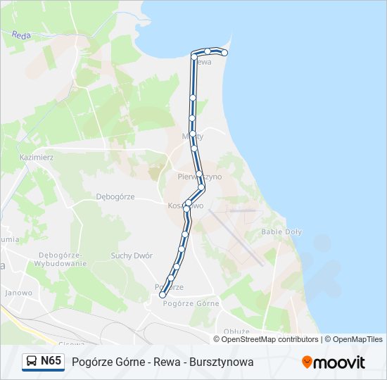 N65 bus Line Map