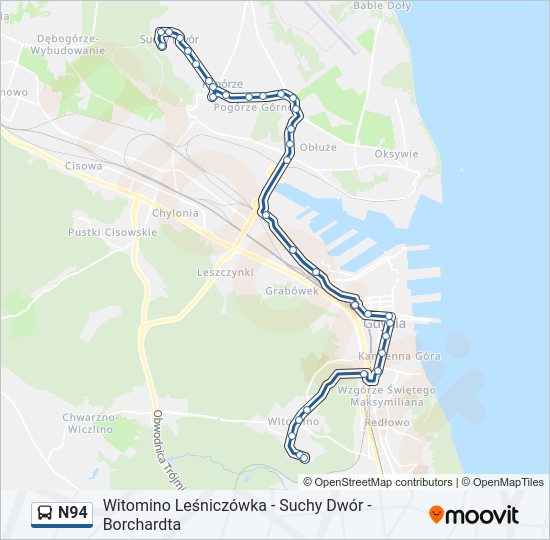 N94 bus Line Map