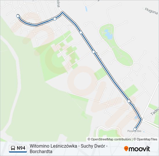 N94 bus Line Map