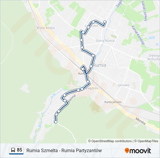 85 bus Line Map