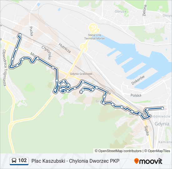 102 bus Line Map