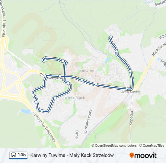 145 bus Line Map