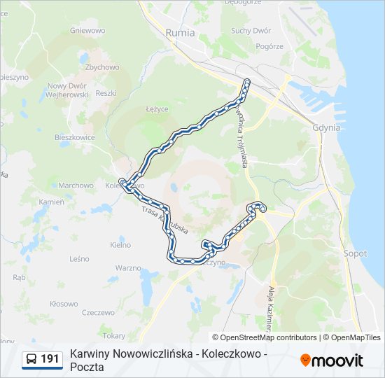 191 bus Line Map