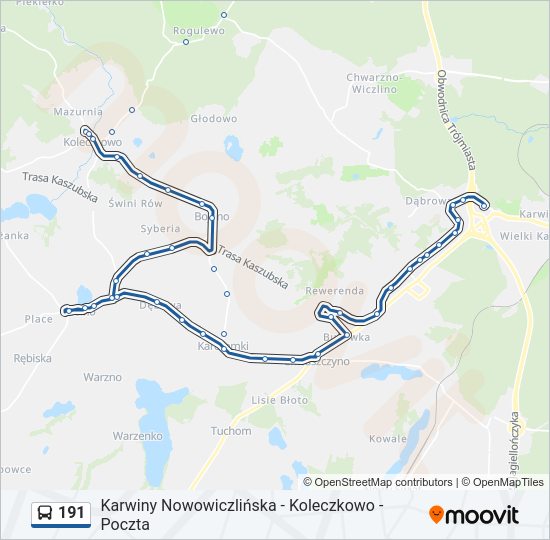 191 bus Line Map