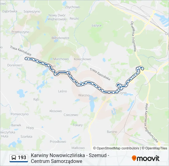 Автобус 193: карта маршрута
