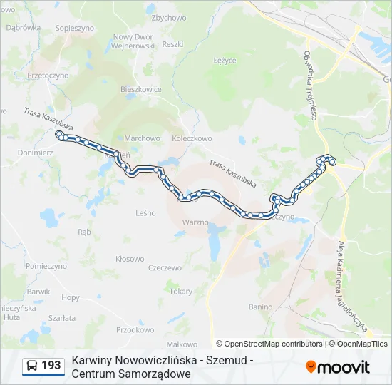 Автобус 193: карта маршрута