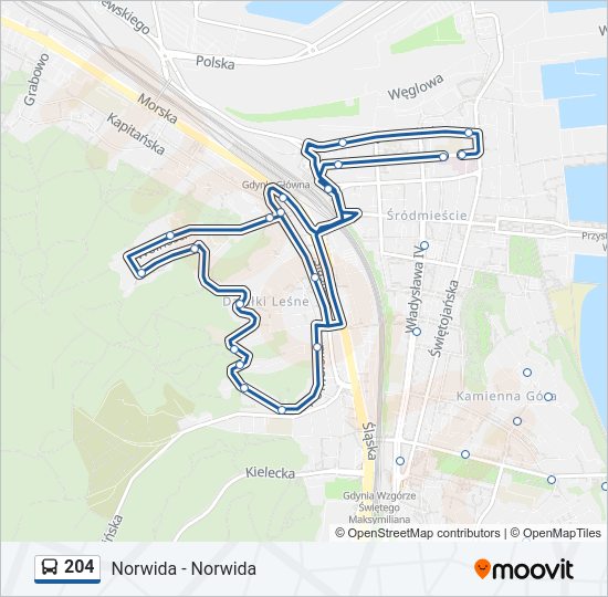 204 bus Line Map