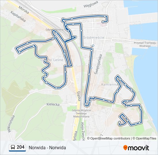 204 bus Line Map