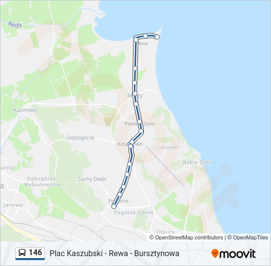 146 bus Line Map