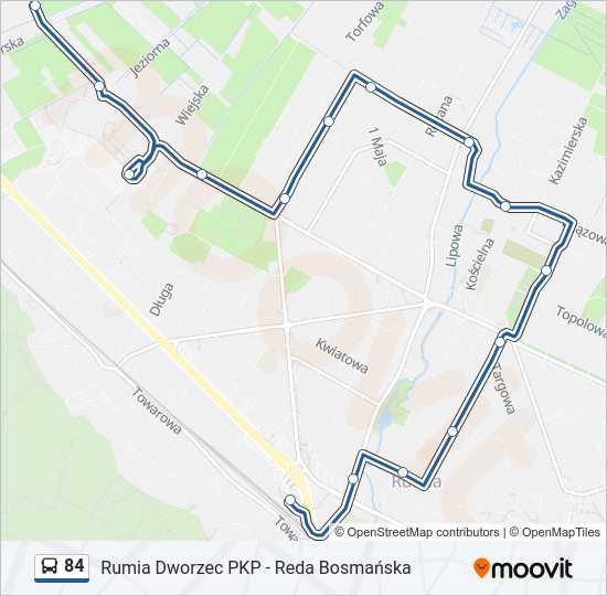 84 bus Line Map