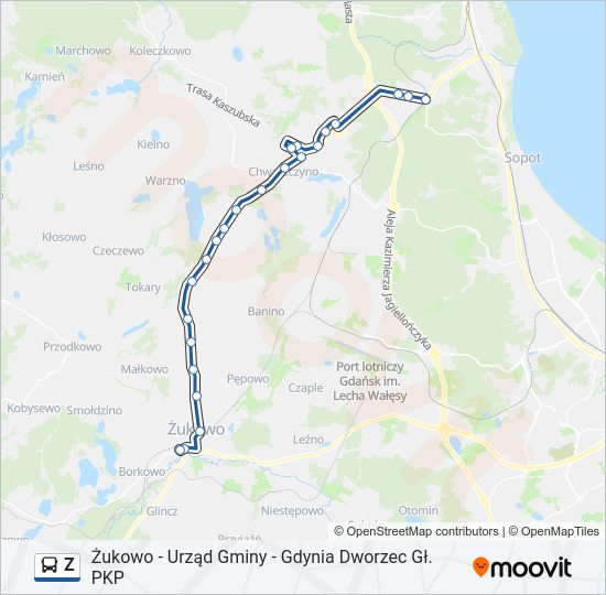 Z bus Line Map