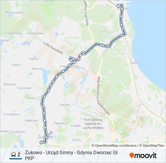 Z bus Line Map