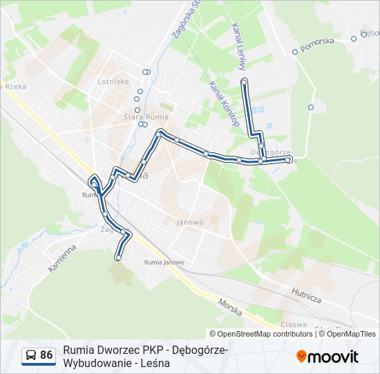 86 bus Line Map