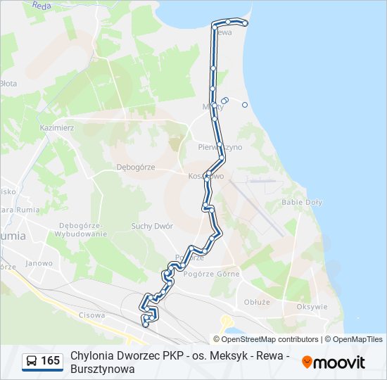 165 bus Line Map