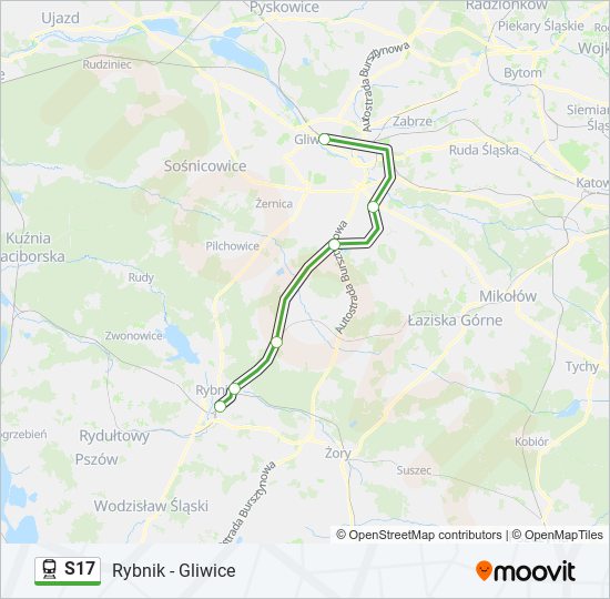 S17 train Line Map