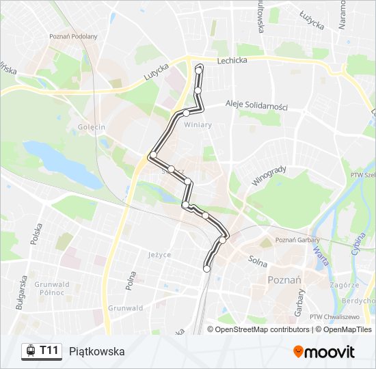 T11 light rail Line Map