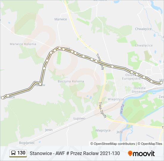 130 bus Line Map