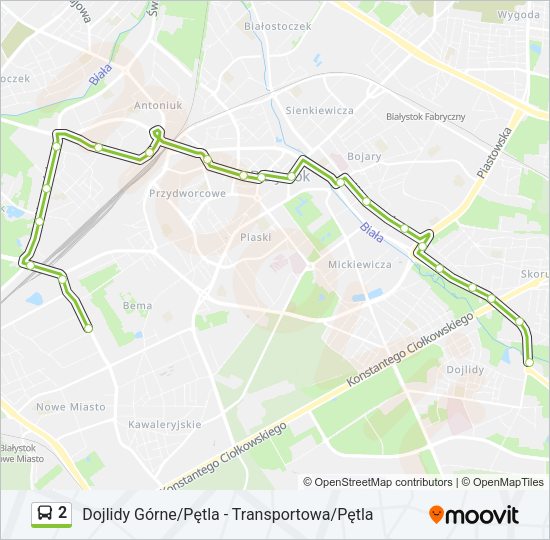 2 Bus Line Map