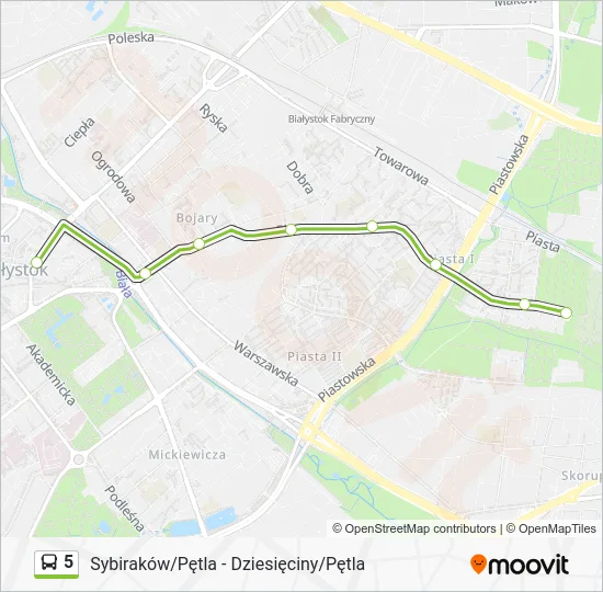 Автобус 5: карта маршрута