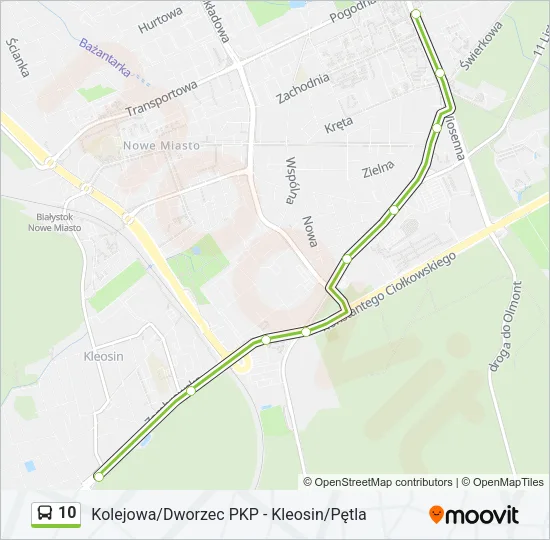 Автобус 10: карта маршрута