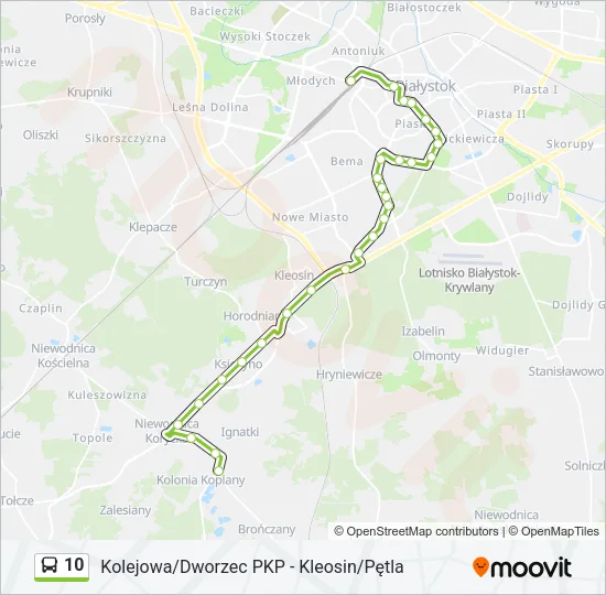 Автобус 10: карта маршрута