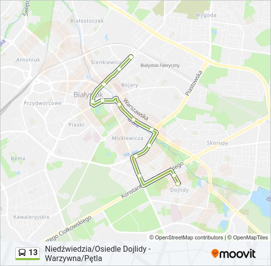 13 bus Line Map