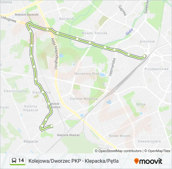 Автобус 14: карта маршрута