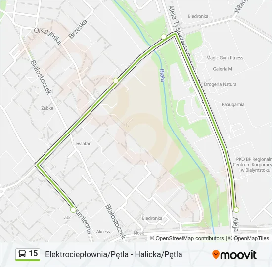 Автобус 15: карта маршрута