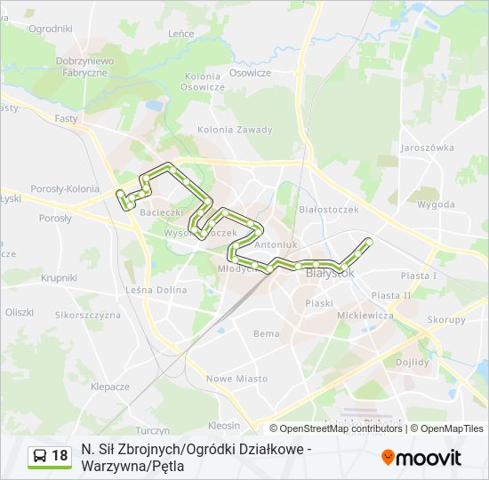 18 bus Line Map