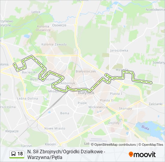 18 bus Line Map