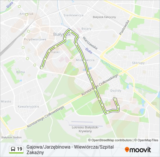 19 bus Line Map